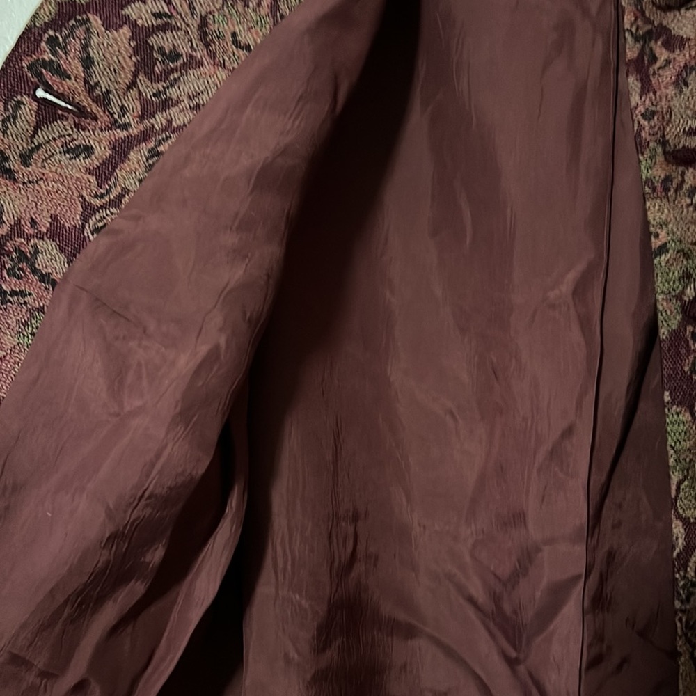 Vintage Petite Sophisticate Floral Tapestry Jacket Blazer Maroon Size 12 - Picture 4 of 6